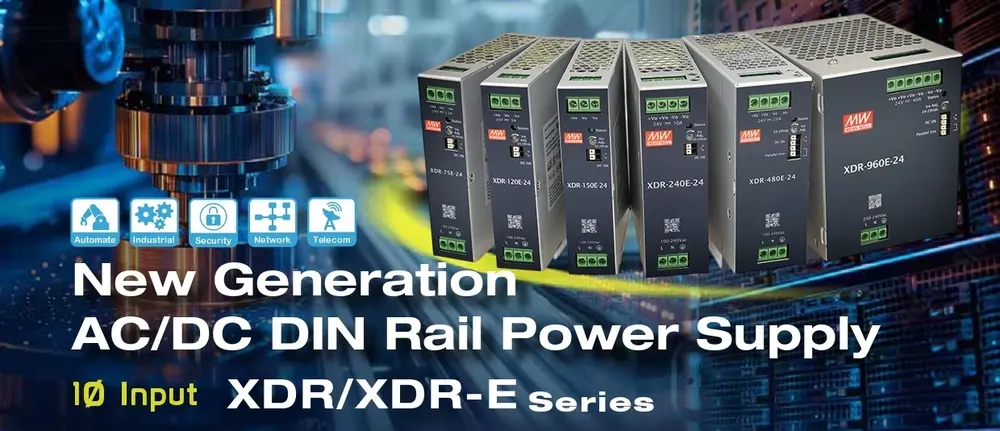 XDR-E Series: 75W~960W 1Ø Input Ultra Slim & Cost-Effective DIN Rail Power Supply 14 XDRFamily Intro
